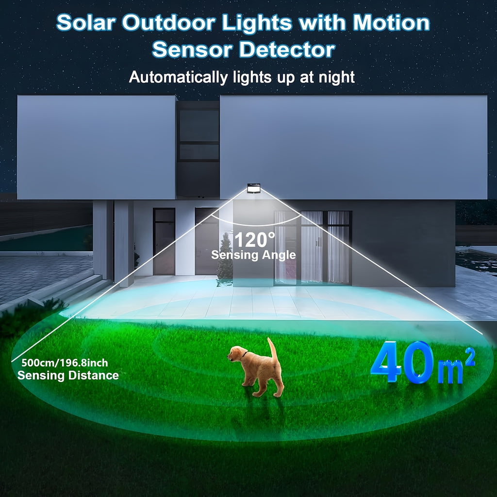 1/2/4 Pack Solar Outdoor Wall Light, Equipped with 468 LED Beads, with PIR Motion Sensor, Outdoor Solar Street Light Features 3 Lighting Modes, IP65 Protection Rating, Perfect for Courtyard Garden