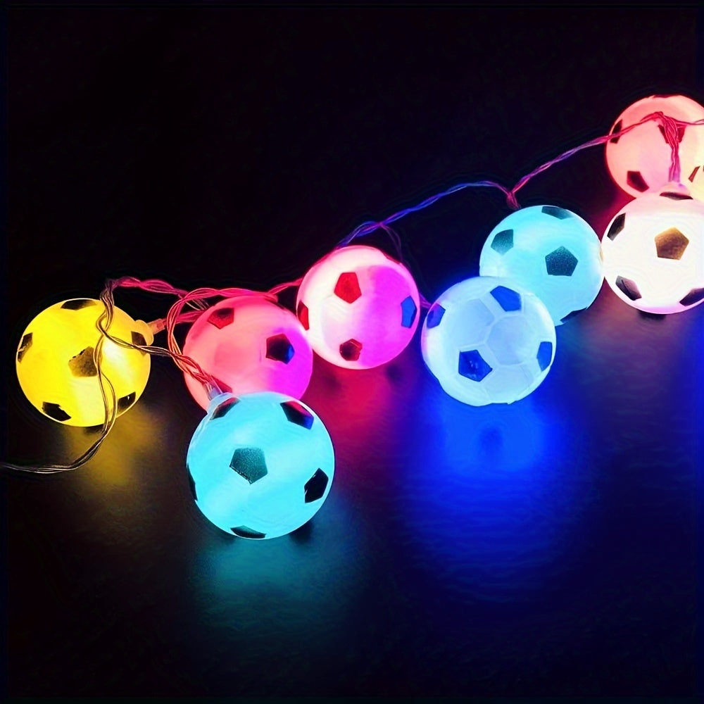 1 件装 10LED/20LED 足球 LED 灯串足球花环灯卧室家庭婚礼派对酒吧俱乐部花园派对体育嘉年华派对花园、露台装饰粉丝之间的礼物交换电池供电（无电池）
