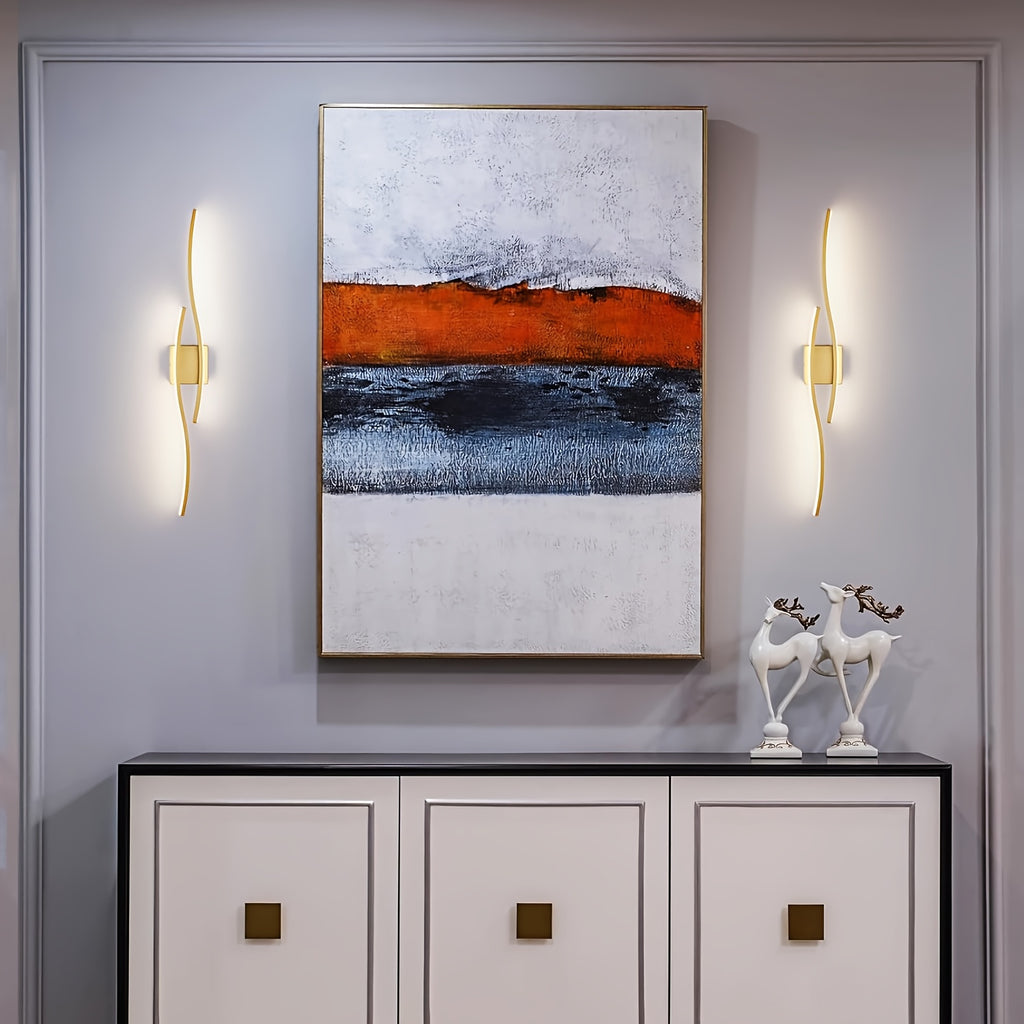 1PC Gold LED Wall Light, Rechargeable Wall Fixture, Removable Recessed Installation, 3-Color Dimmable, Perfect for Living Room, Bedroom, Dining Room, Cafe, Hotel and Bathroom, Decorative Wall Light | Modern Lighting Sconce | High Quality Vanity Light