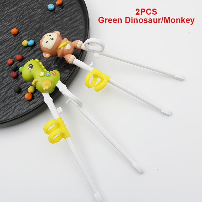 Toddler Dinosaur-Shaped Training Chopsticks - Reusable, Colorful Learning Aid