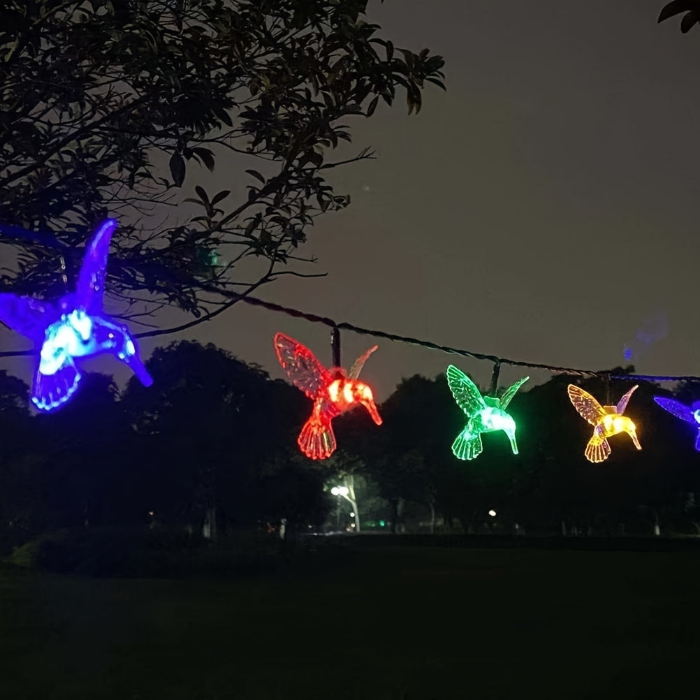 1包 8模式 LED太阳能鸟灯串，196.85英寸 20LED 节日装饰灯，户外花园庭院草坪小路装饰花园装饰品，家居，婚礼，派对，节日，圣诞节