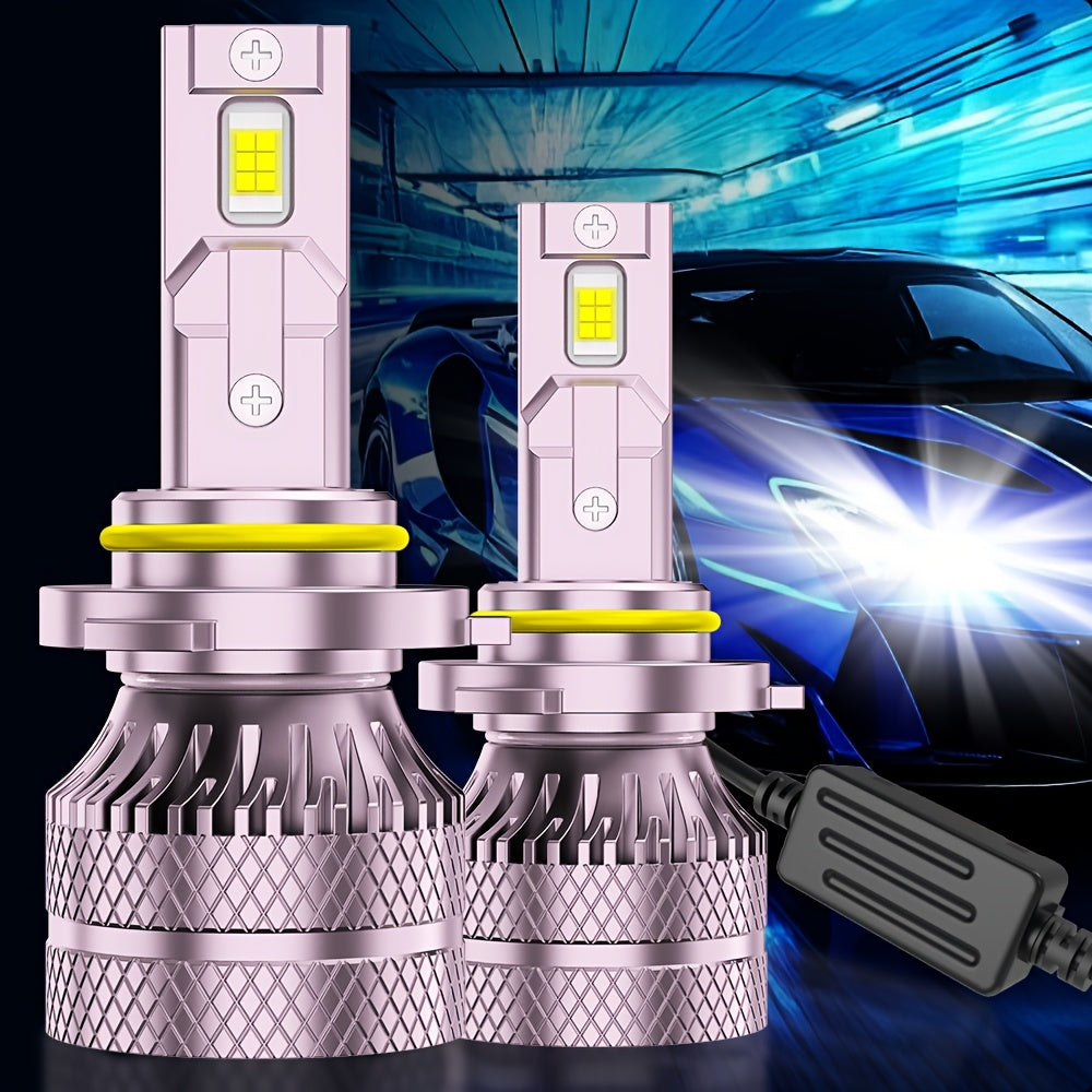2 LED Headlight Bulbs, 26400LM High Brightness, 6500K Cool White Light, 360° Beam Angle, Plug-and-Play, with External Driver, Compatible with H11/H8/H9, 9005/HB3, 9006/HB4, 9145, Car Lighting Upgrade