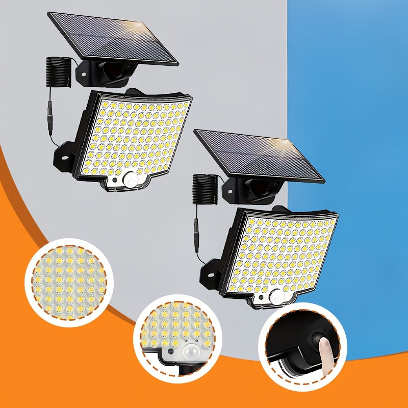2 Pack Solar 106 LED Commercial Street Lighting Light, Sensor Industrial Area Lighting Light, Portable Shopping Mall Emergency Exit Light, 3 Lighting Modes, Suitable for Warehouses, Garages, Parking Lots, Courtyards, Parks, Amusement Parks