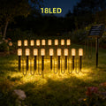 18-Piece Outdoor Solar Light, Colorful LED Ice Silk Garden Ground Insert Light, IP54 Waterproof Rating, Warm Light Landscape Lighting, Suitable for Courtyard, Lawn, Patio, Walkway, Fence and Party Decoration (Warm Light / White Light / RGB)