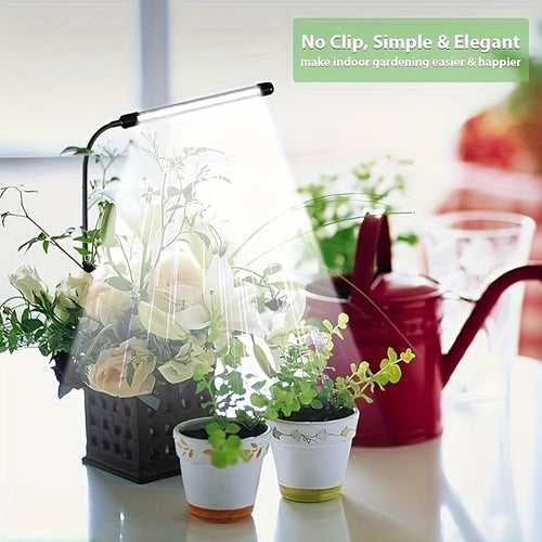 1 Pack LED Plant Grow Light Flexible Gooseneck Full Spectrum Dimmable Auto Timer for Indoor Potted Bonsai House Plants