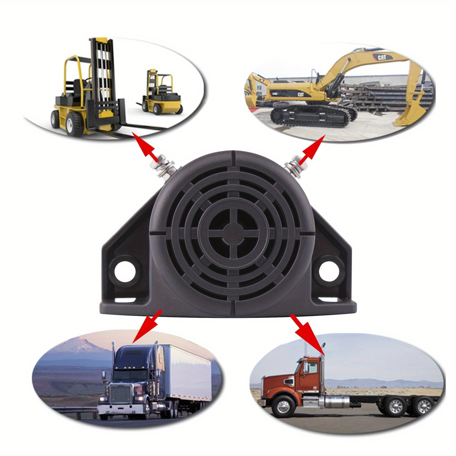 ALLREY Truck Reverse Alarm 105Db 12V/48V Vehicle Backup Horn BIBI Ringing Alarm Siren Industrial Heavy Duty Reverse Warning Horn