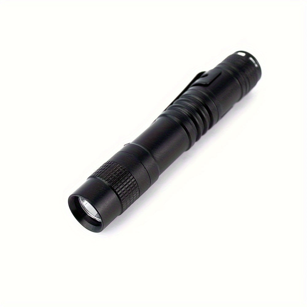 Compact Aluminum Alloy LED Flashlight Pen Style Design For Home & Outdoor Use Powered By AAA Batteries Battery Not Included