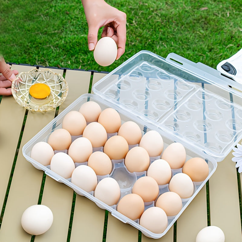 6/15/24 Compartment Shockproof Combinable Stackable Egg Storage Box, Food Grade Transparent, Portable for Refrigerator, Cabinet and Outdoor Camping, Egg Protection Container, BPA-Free