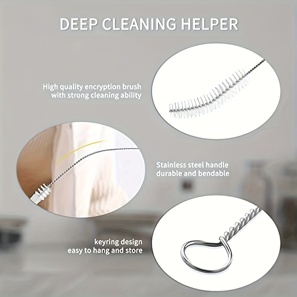 1/8 Set Cleaning Brushes – Pipe Cleaning Brush, Cup Brush, Thin Straw Brush, Long Tube Brush, Drain Pipe Unclogging Brush, Small Straw Brush, Long Bottle Brush, Kitchen Cleaning Brush, Cleaning Supplies & Tools