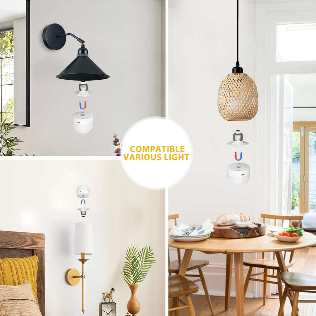 1/2-pack rechargeable light, under-cabinet light, wall light, decorative light, magnetic ambiance light, smart bulb with remote timer and 15 color temperatures, detachable base, working voltage 5V, USB fast charging, suitable for bedroom