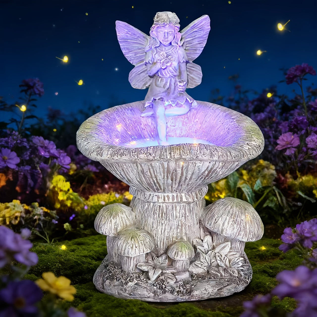 1 Pack Magic Mushroom Solar Outdoor Light with LED Lighting, Resin Garden Statue, Solar Powered Decoration, Perfect for Courtyard, Garden, Flower Beds and Pathways, Adds Magical Touch to Fairy Gardens and Rustic Style Outdoor Areas