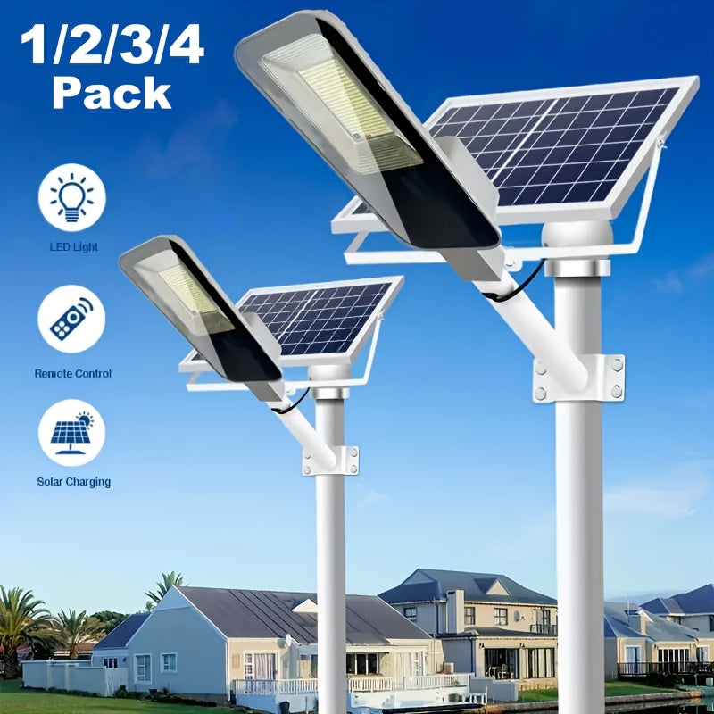 LED Solar Street Light, 4 Pack Outdoor Garden Light, Super Bright 6000mAh Rural Home Garage Sidewalk Street Solar Wall Light, Perfect for Courtyard, Garden, Pathway, Lawn, Porch, Patio, Park Road Street Light 1/2/3 Pack