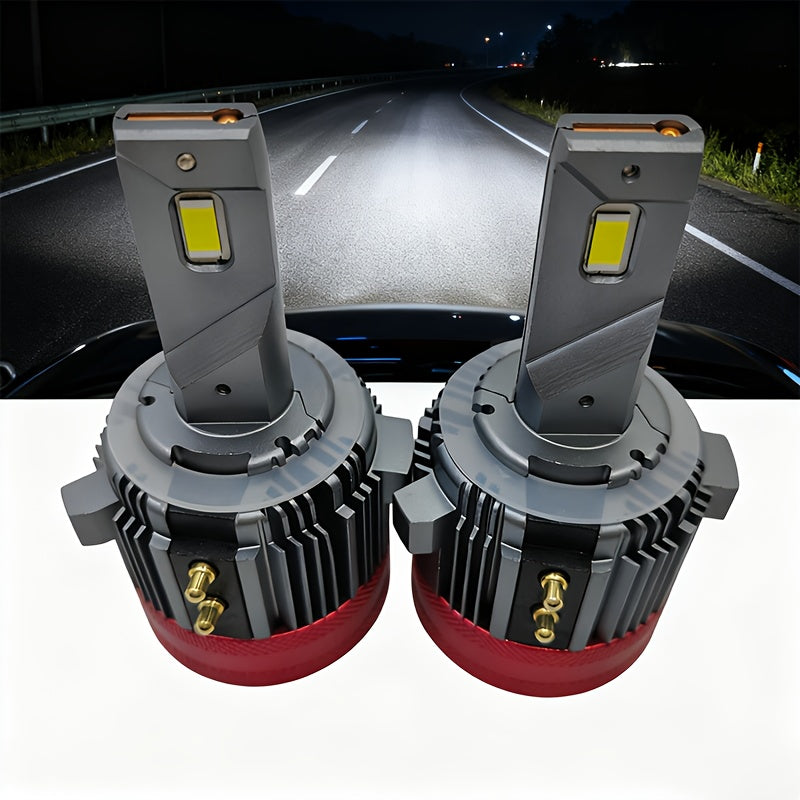 High Brightness 65W Car LED Headlight with Copper Tube, Designed for Golf 7 Modification, Including GT7 Special H7 and H15 LED Headlights, 2-Pack, No Battery Included