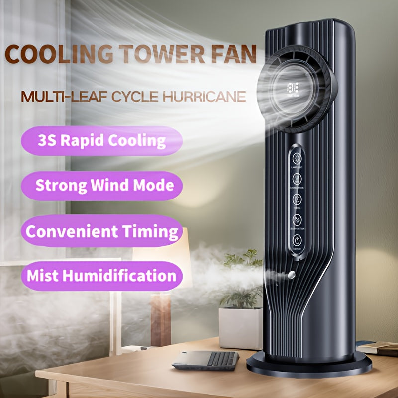 Feel Rapid Cooling in 3 Seconds! 6-Speed USB Portable Air Conditioner Humidifier Fan, Quiet Efficient Operation with 6-Hour Timer, Perfect for Home and Office Use
