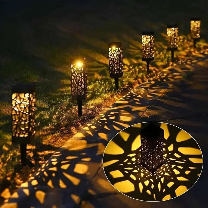 6-Piece Solar Street Light, Outdoor LED Garden Lawn Decorative Lighting, Automatic Night Lighting, Easy-to-Install Ground Insert Pole, IP44 Waterproof, Perfect for Courtyard, Patio and Landscape Decoration, Solar Outdoor Light