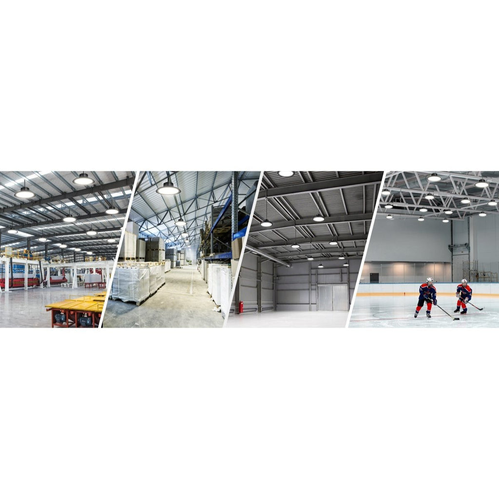 MTC 100W UFO High Bay LED Shop Light, 14500LM 250W Metal Halide Equivalent Commercial Lighting, with Hanging Hook, 5000K IP65 Waterproof, LED Shop Light, Suitable for Warehouse, Garage, Barn, Workshop