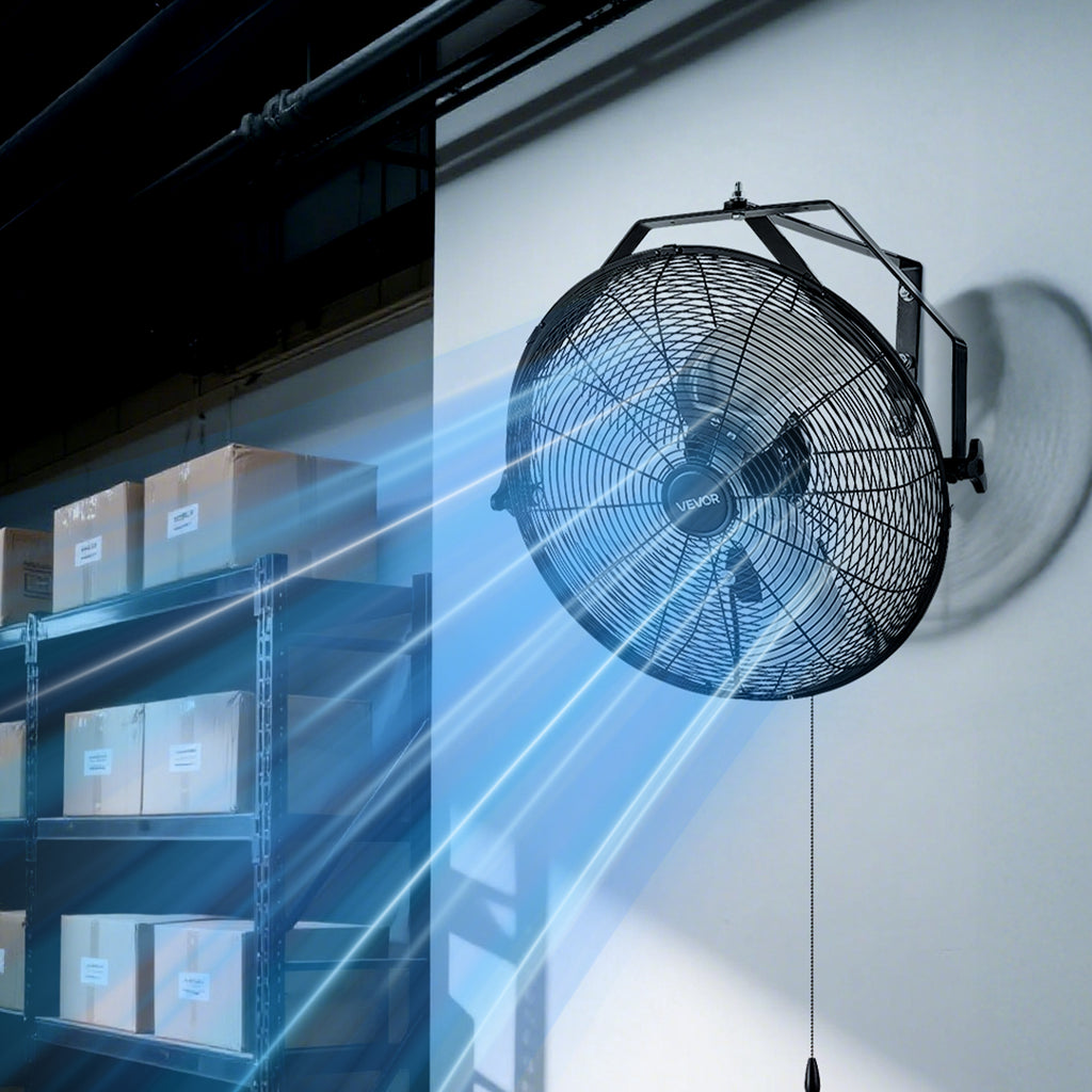 VEVOR 18" / 20" Industrial Wall Mount Fan, 3 Speeds, 4000 CFM / 4650 CFM, Garage Workshop Fan