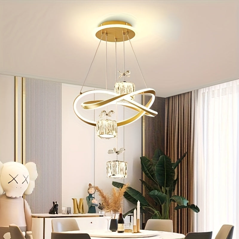 Modern LED Pendant Light 3-Color Dimmable Kitchen Island, Dining Room, Living Room Hanging Ceiling Light, Height Adjustable, Contemporary Home Decor, Living Room Lighting, Stylish Ceiling Light, Minimalist Pendant