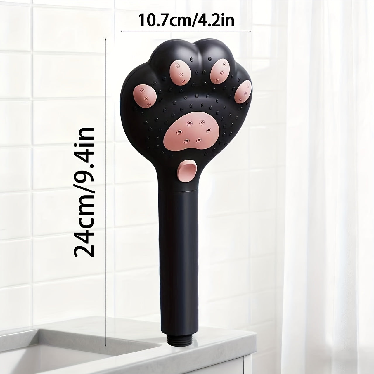 1 Adjustable Handheld Showerhead, Claw-Shaped Design, 3-Speed Massage, for Bathroom, Wall-Mounted & Hanging, Plastic Material, Shower Use Only