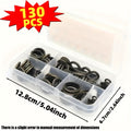 130-Piece Oil Drain Plug Gasket Set for Automotive - Includes Drain Bolt Washers, Rubber Gaskets & Replacement Seals in Sizes M6, M8, M10, M12, M14 & M16