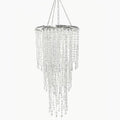 Vectolum wedding bridal room bedside colorful decorative modern bead hanging decoration (W25cm/9.84in x H50cm/19.69in), 3-layer bead decorative cover, ceiling pendant light bead decorative cover