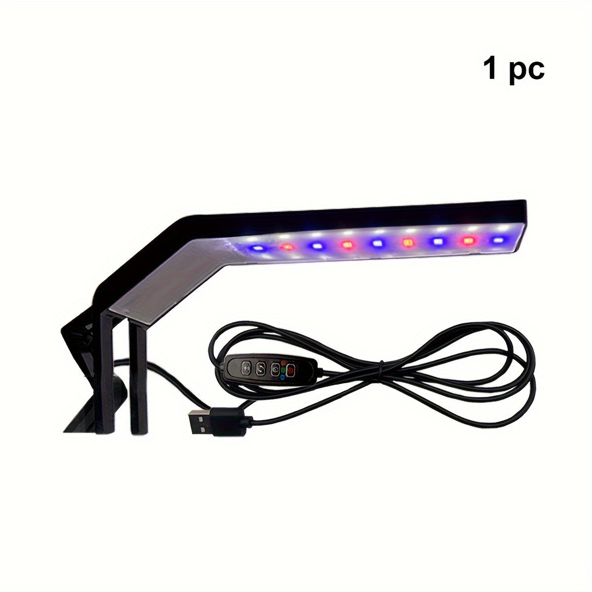 1/2 Pcs LED Aquarium Light, 3/9/12H Timer, 3 Color Temperature USB Powered, 10 Dimmable Brightness Levels, Rich Grow Light for Fish and Aquatic Plants, Battery-Free
