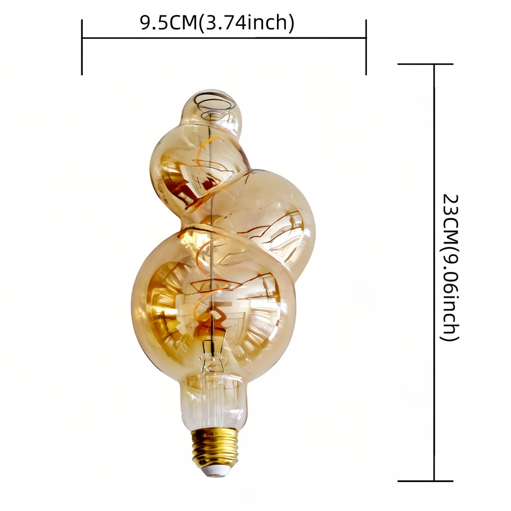 1PC, LED bulb special shape warm light LED bulb 120V 4W 2300K E26 dimmable amber glass gray glass suitable for home chandelier