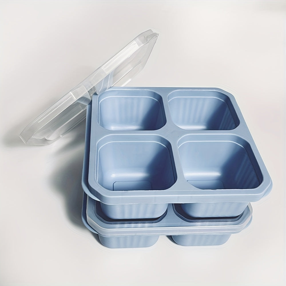 2-Piece Bento Box Set with Lids, 4-Compartment Meal Prep Container – Perfect for Meal Prep, Camping, Office – Microwave & Dishwasher Safe (4 Colors Available) – Back-to-School Lunch Box
