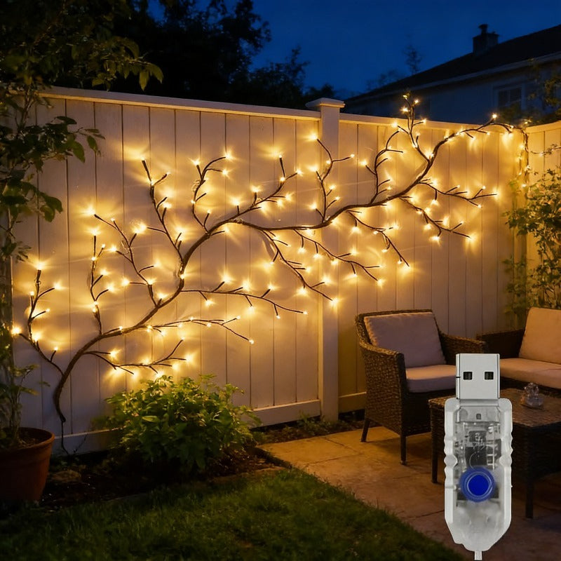 72-LED Wicker Large Branch Decorative String Lights, Warm White, LED Branch Lights, USB Powered, Adds an Elegant Ambiance to Your Walls, Suitable for Bedroom, Living Room, Walls, Parties, Festivals, Valentine's Day, Weddings, Mother's Day and Other
