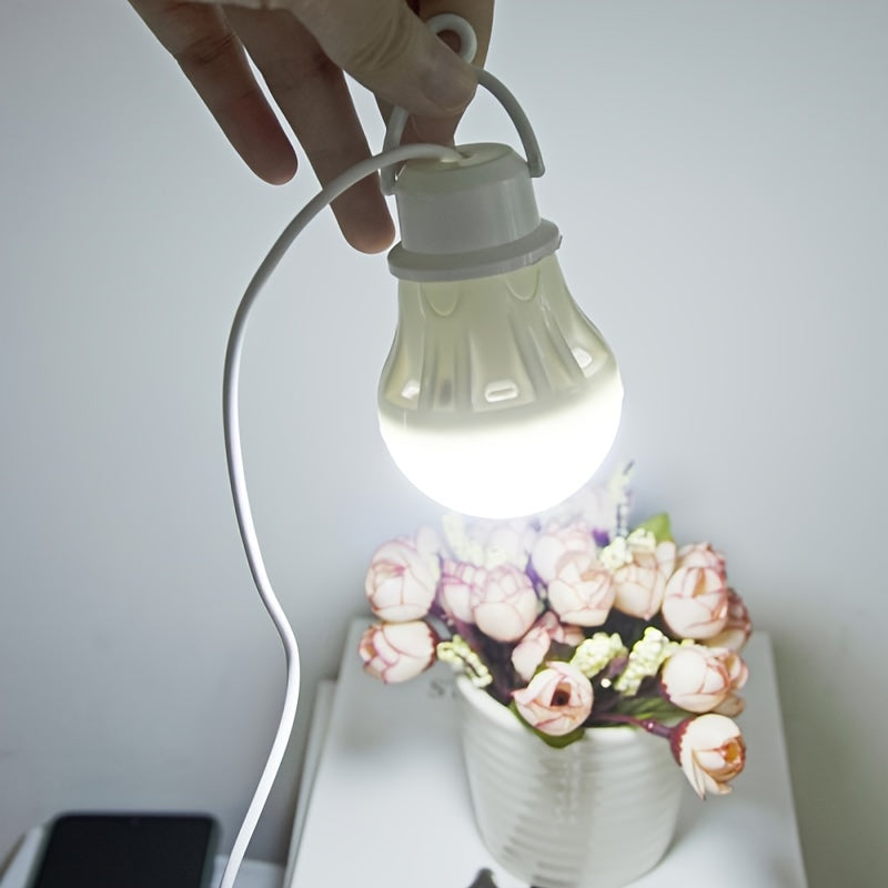 94.49-inch USB powered LED bulb with switch, portable camping light mini bulb lamp, suitable for outdoor fishing lighting, battery not included