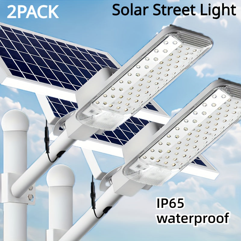 2PACK Solar LED Street Light Super Bright Outdoor 6500K IP65 Waterproof Solar Wall Light Garage Garden Fence Floodlight