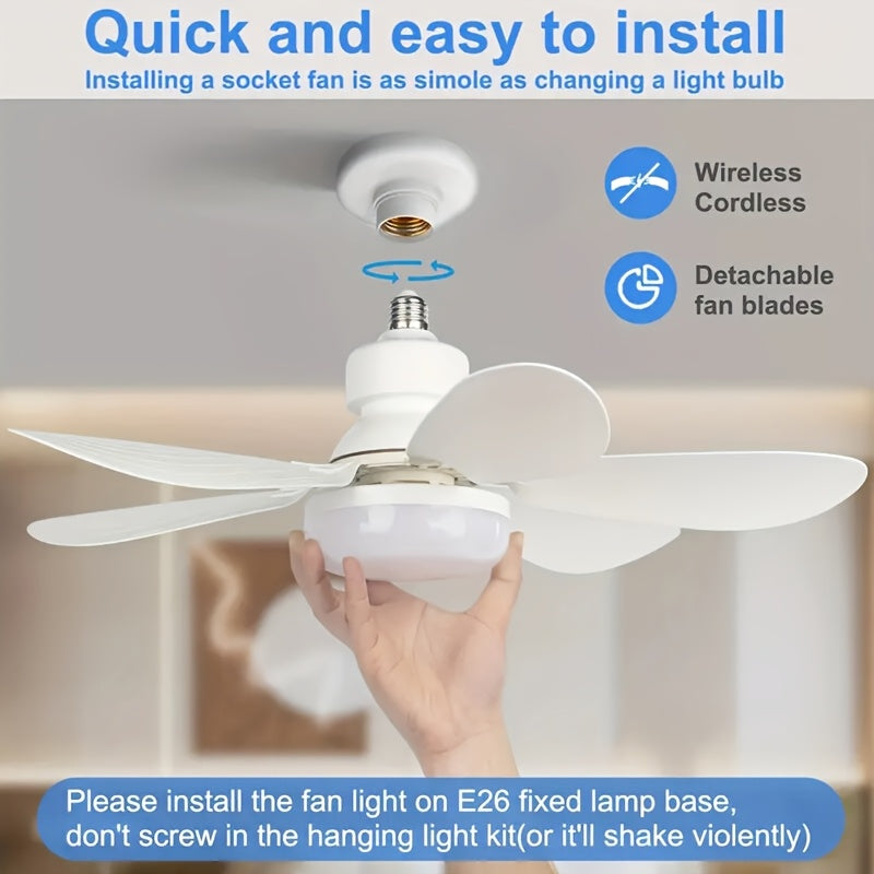 White LED Ceiling Fan Light with 3 Adjustable Speeds and Remote Control, 16.5 Inch / 20.5 Inch Fan Lighting Fixture, 30W / 40W Dimmable Color Changing Fan Light, Hardwired, 100V-240V Working Voltage, Color and Wood Grain Optional