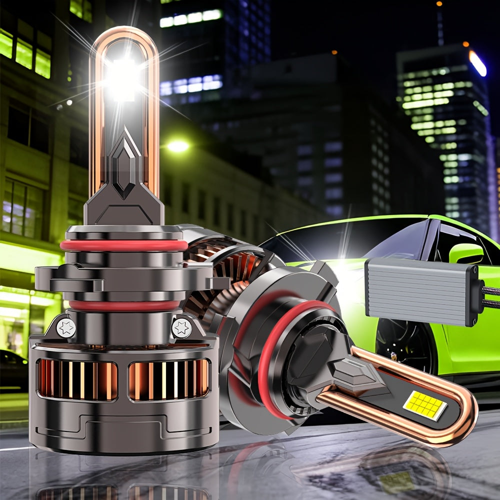 2-Pack H1 H4 H7 H11 9005 9006 9012 LED Car Headlights, 9570 CSP Chip White Light Technology, 56500 Lumens (340W) Brightness, High/Low Beam Integrated, Fast Heat Dissipation, Suitable for Various Environments, Plug-and-Play