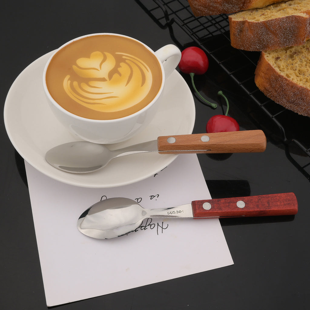 24-Piece Stainless Steel Cutlery Set with Wooden Handles – Mirror Polished Knife, Fork, Spoon & Tea Spoon – Vintage Flatware Set Service for 6 – Perfect for Home, Restaurant & Weddings