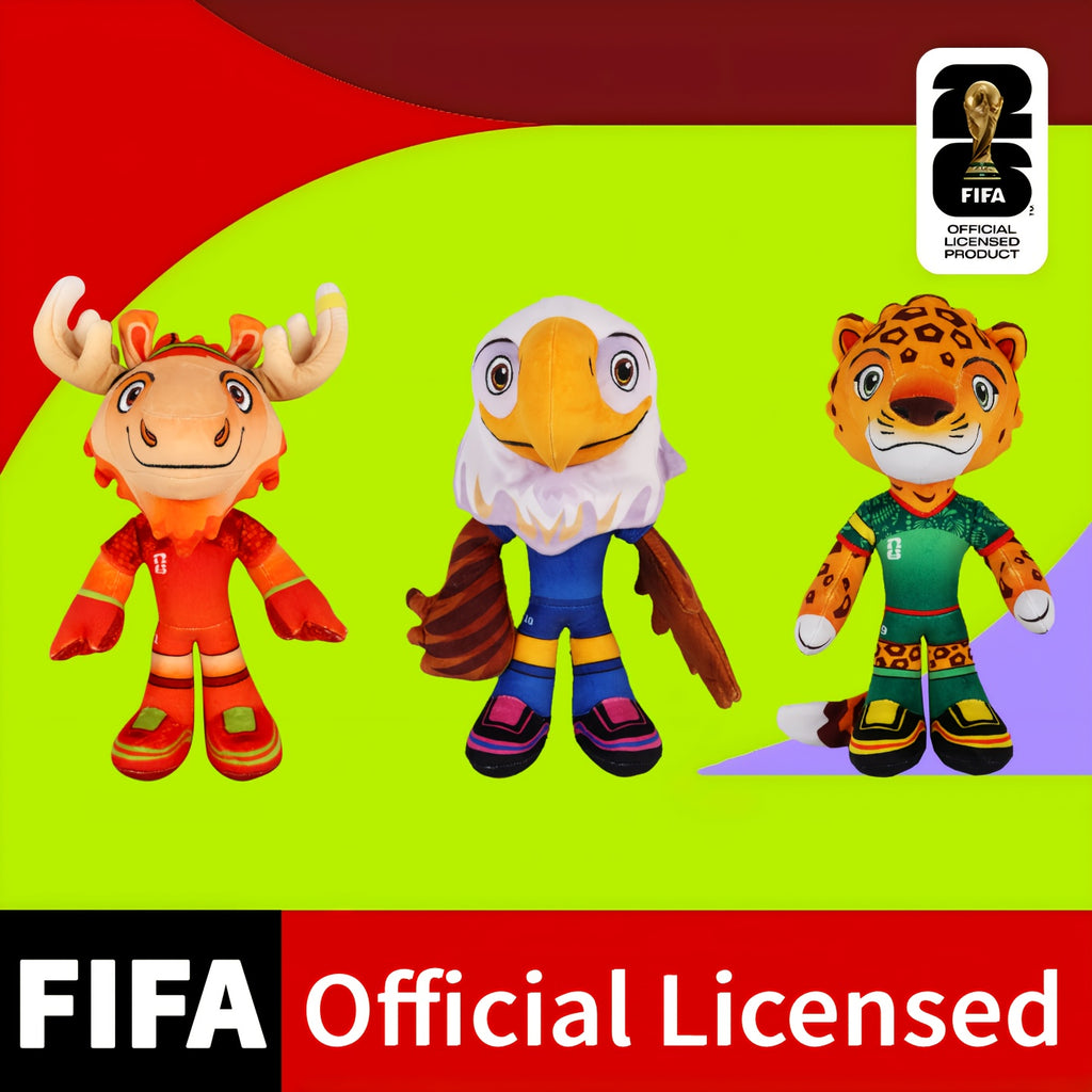 FIFA 2026 年国际足联世界杯官方授权 可爱吉祥物毛绒公仔枫叶扎尤吉祥物周边 狗狗发声玩具