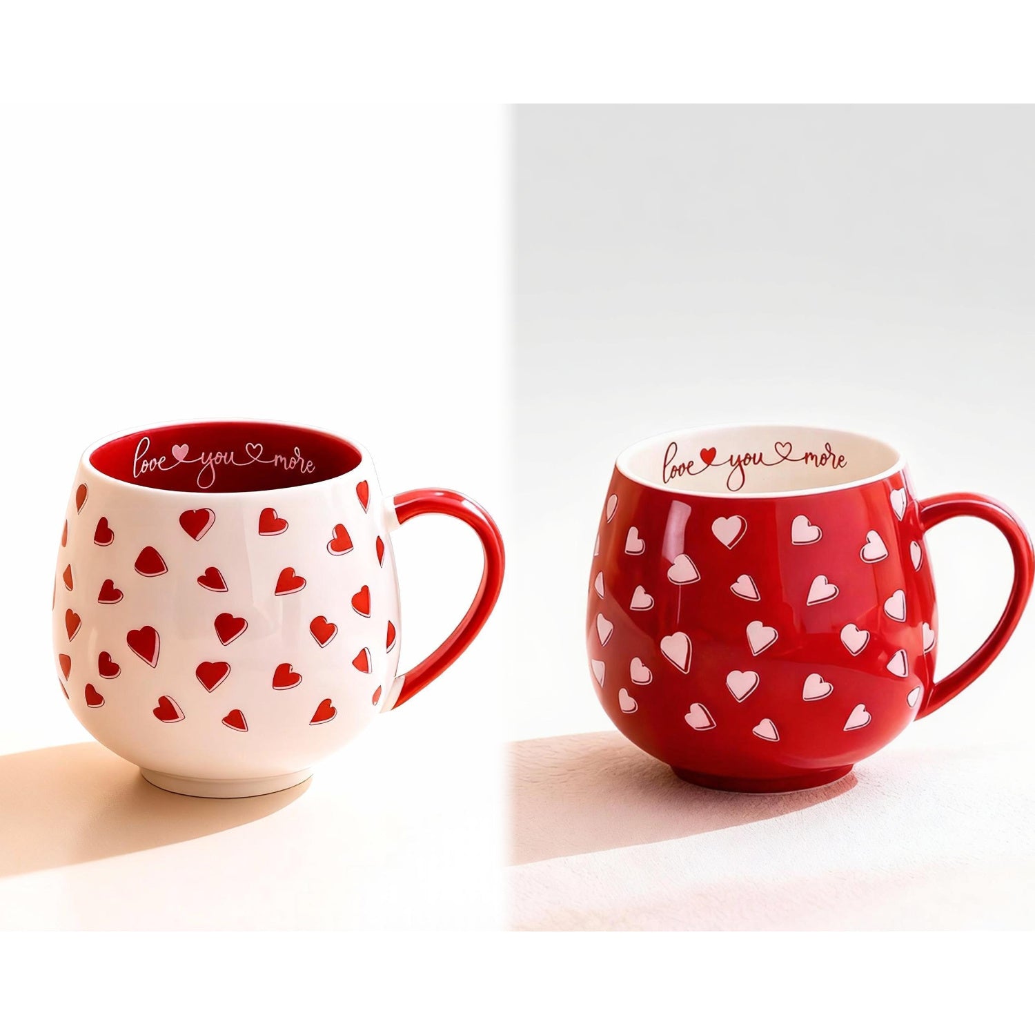1/2 Pcs 370ml Ceramic Mug, Top Choice for Valentine’s Day Gift, Reusable Heart-Shaped Design Coffee Cup, Perfect for Coffee, Milk, Juice, Suitable for Home, Restaurant, Gift Giving, Ideal for Valentine’s Day, Mother’s Day, Father’s Day