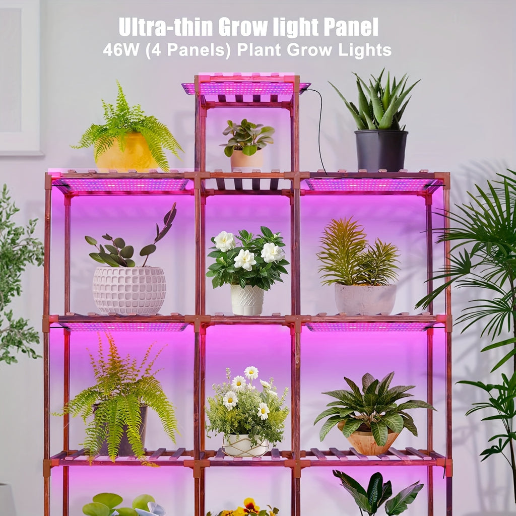 2 Pack 300LED Full Spectrum Red Plant Grow Light, Under Cabinet Grow Light for Indoor Plants, 3/6/12H Timer, 6 Dimmable Levels, USB Powered