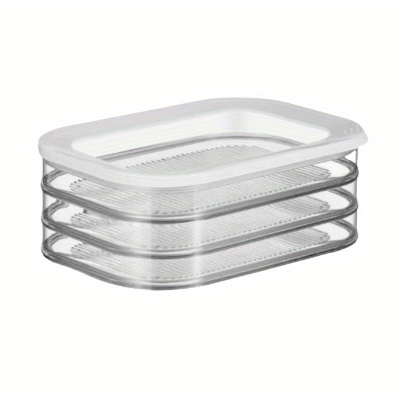 1/2/3/4 Tier Stackable Food Storage Containers, Fridge Storage Boxes, Meat Fresh-Keeping Box, Cooked Food Organizer, Stackable Leak-Proof Sealed Design, Reusable for Refrigerator & Freezer, Suitable for Cheese