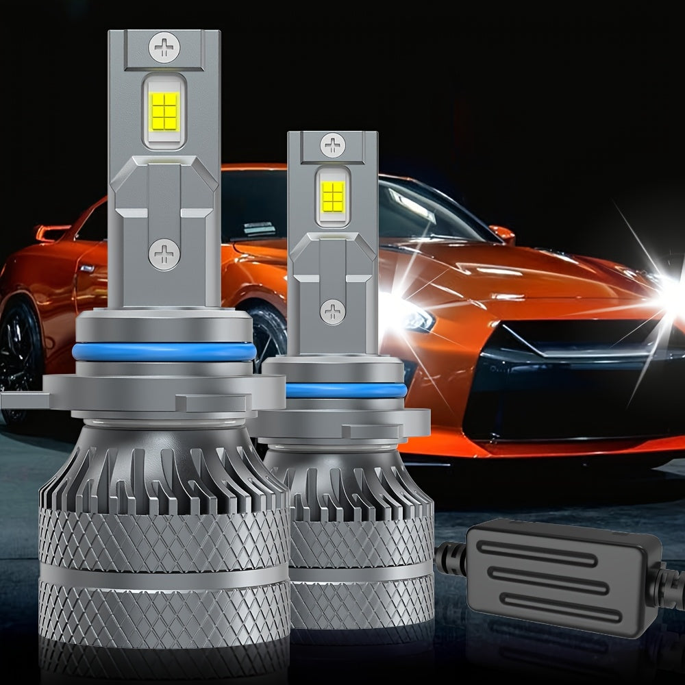 2-Pack H7 H4/9003/HB2 LED Headlights 29800 Lumens 220W High Power H11 H9 H8 CANBUS Error-Free 3570 CSP Chip 9005/HB3 9006/HB4 H1 9012/HIR2 Turbo Car Bulbs Aluminum Housing No Battery Included Model QY033