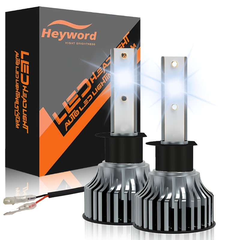 Heyword 2 Sets H7, H1, H3, H4, H8/H9/H11, 9005, 9006, 9012 LED Car Headlight Fog Light, Low Beam, High Beam, Color Temperatures: 4300K/Warm Light, 3000K/Yellow Light, 8000K/Blue Light, 25000K/Ice Blue, 6000K/White Light