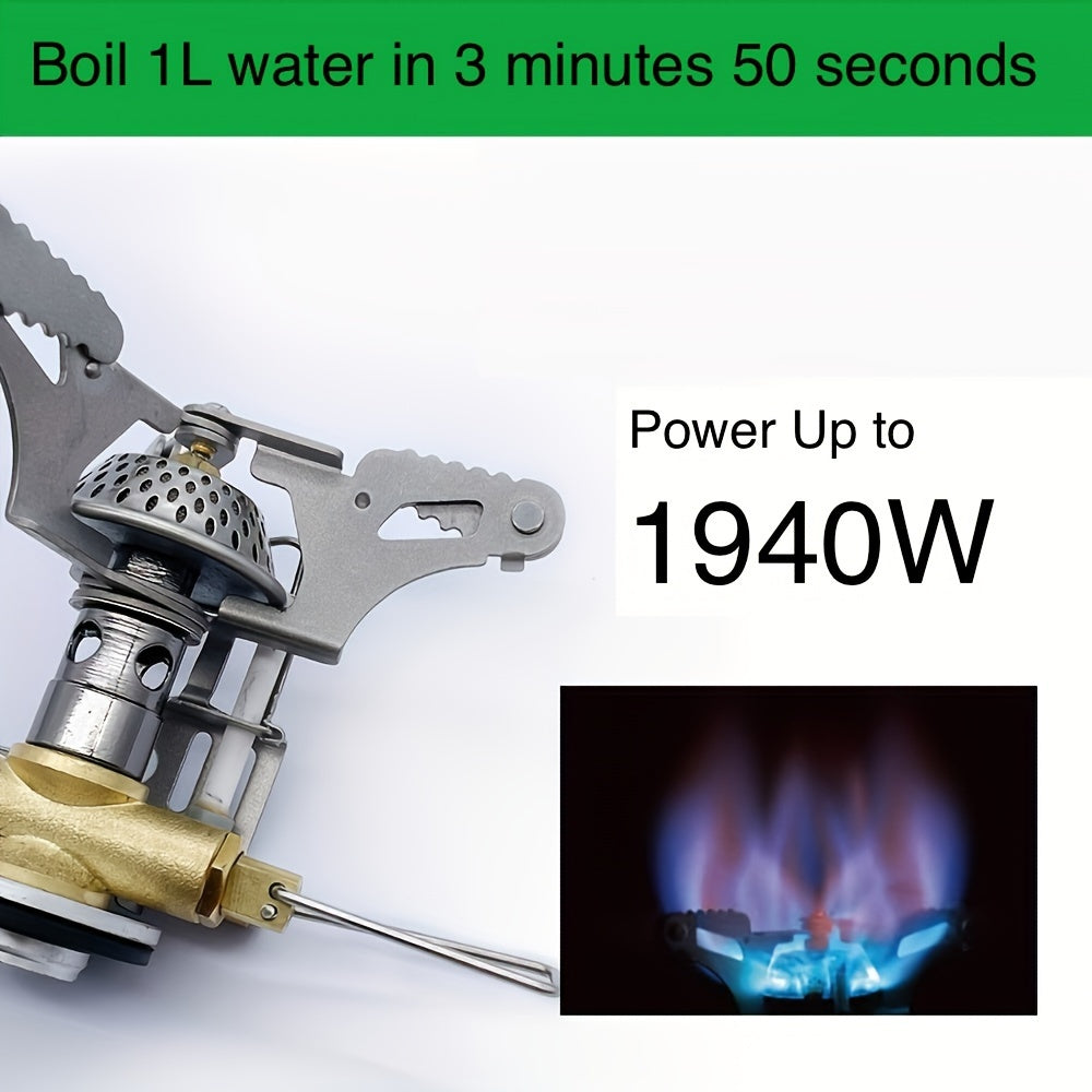 1 Ultra-Lightweight Titanium Alloy High-Power Outdoor Portable Gas Burner – Ultra-Lightweight Titanium Alloy Material, Foldable & Pocket-Sized – Ideal for Outdoor Hiking, Camping, Fishing, Picnic – Your Perfect Portable Kitchen