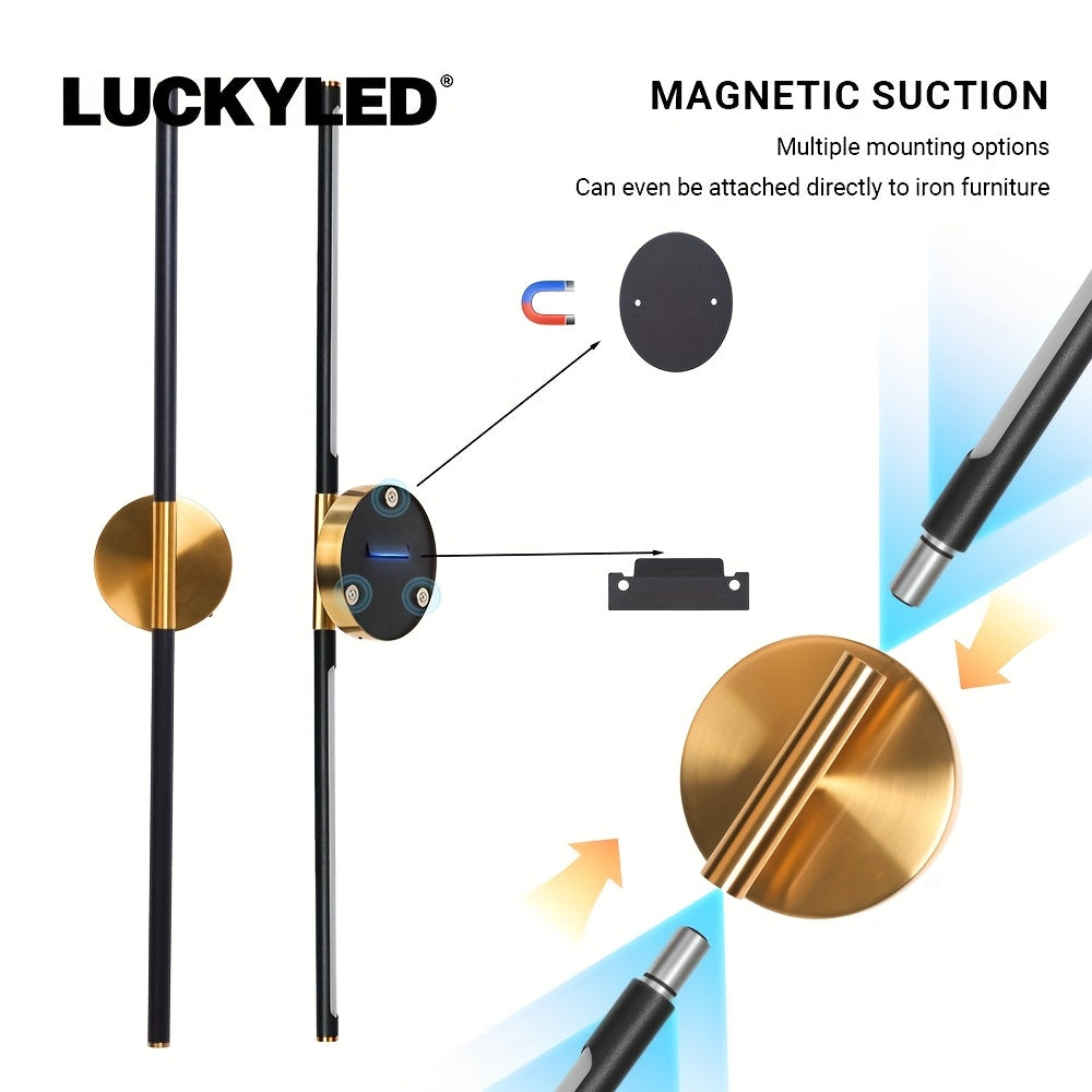 Rechargeable 31.5-Inch Indoor Wall Light, Gold, Adjustable Color Temperature, Home Decoration