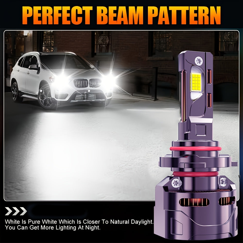 2PCS LED Car Headlights / Universal Fit, Compatible with H11/H4/H1/H7, 9005/9006/9012 - 58000LM, 7500K Cool White Light, Super Bright Chips, Plug-and-Play System, Built-in & External Driver, No Battery Included
