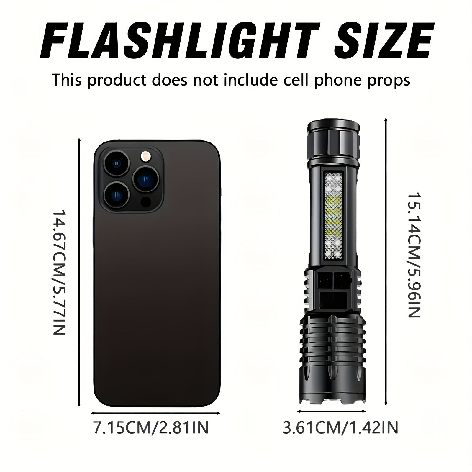 Rechargeable High Lumen Super Bright Flashlight, 5 Modes Zoomable with LCD Digital Display, Powerful Handheld LED Flashlight, ABS Material High Brightness Outdoor Light for Emergency, Camping, Fishing, Running and Hiking