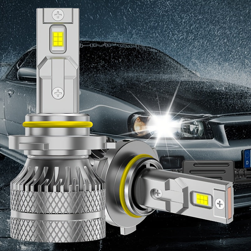 2-Pack H7 Car LED Headlights, Auto Parts, High/Low Beam Integrated, 30,000 Lumens, 360° Beam Angle, 500m Illumination Distance, CSP Chip, Universal 12V/24V, Compatible with H1, H4, H7, H11, HB3, 9005, HB4, 9006, HIR2, 9012-F135 Models