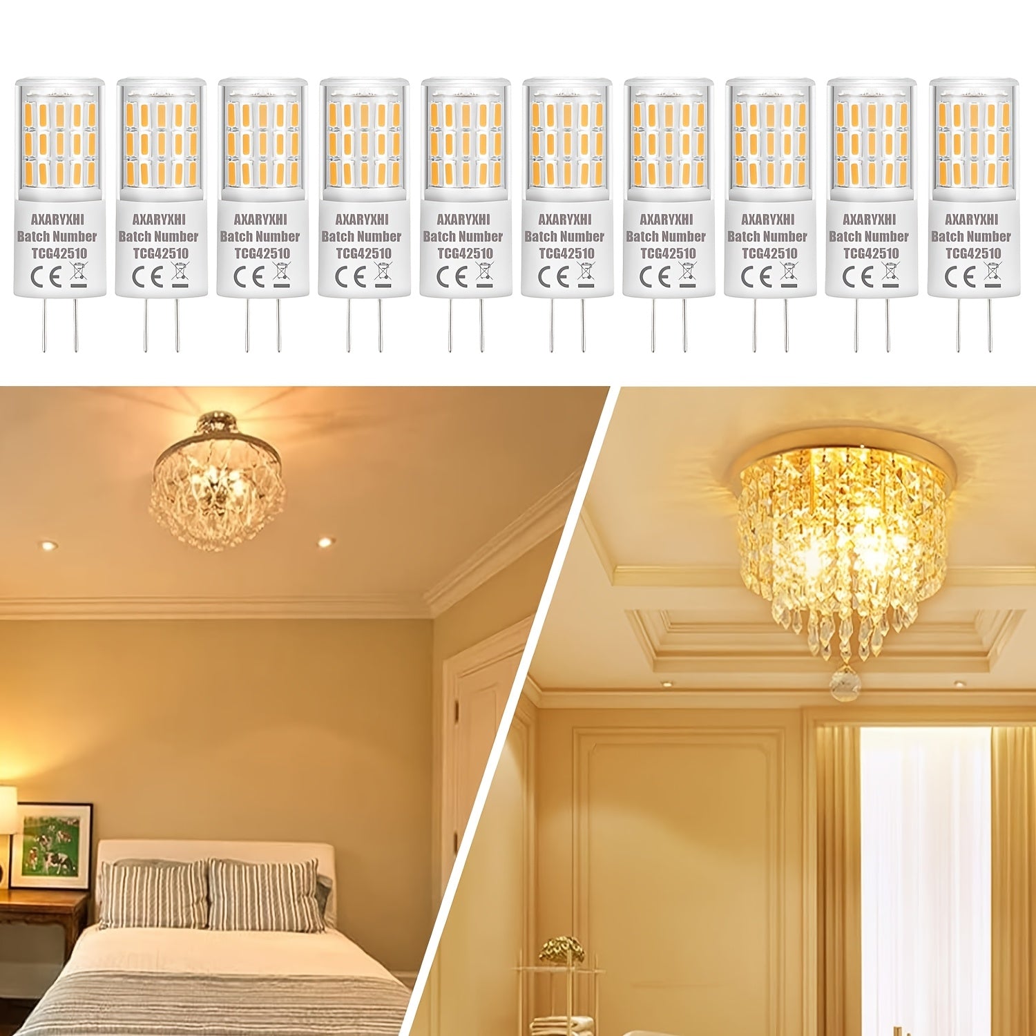 G4 LED crystal light G4 bulb LED pin base bulb, warm color 2700K, voltage AC/DC 12V-24V corn light small bulb, 3W home lighting G4 LED light source, LED G4 pin bulb warm white, 5-pack / 10-pack