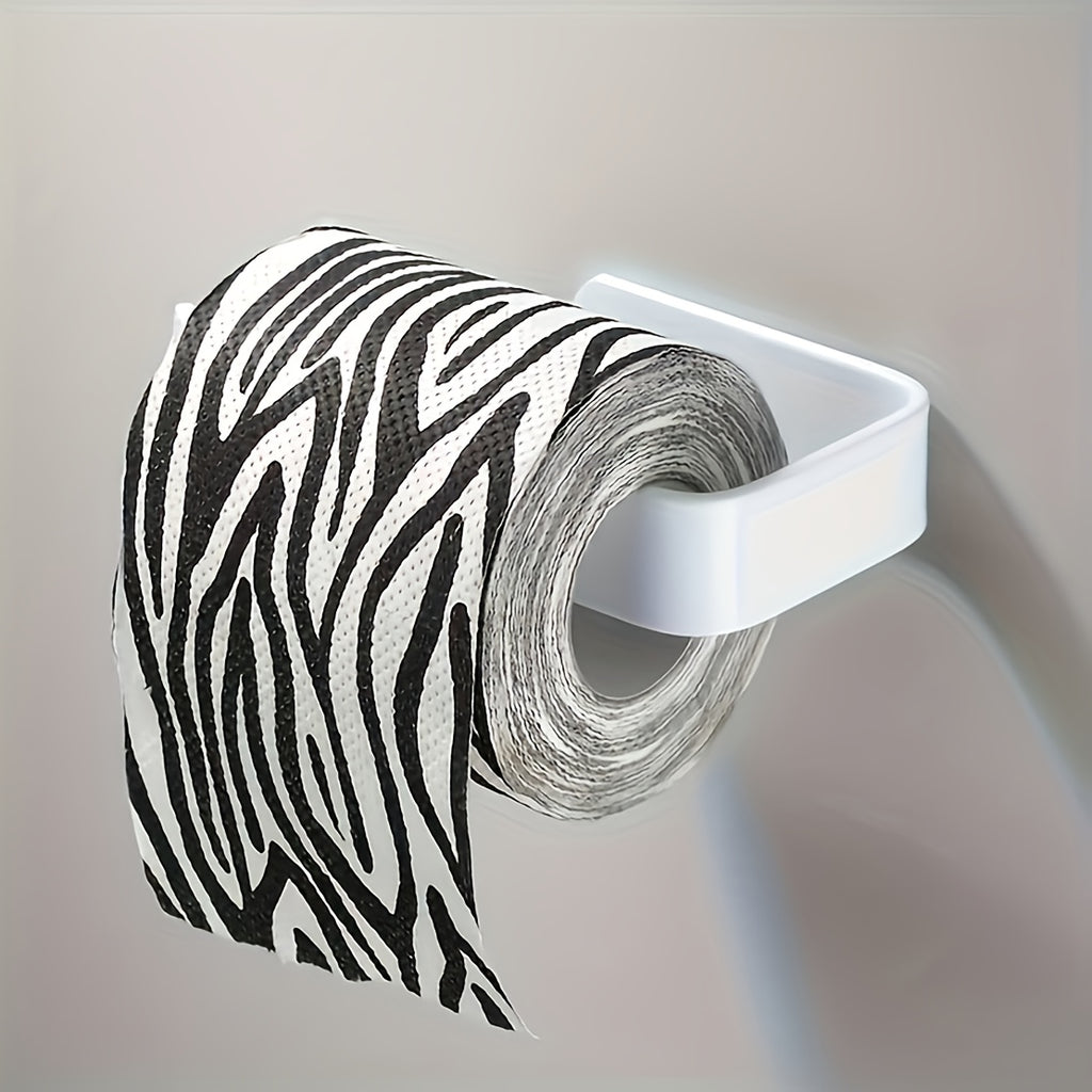 1/2-Piece Stylish Black Self-Adhesive Toilet Paper Holder - Wall Mount Dispenser for Bathroom & Kitchen, Easy Installation, Multi-Functional Bathroom Accessory