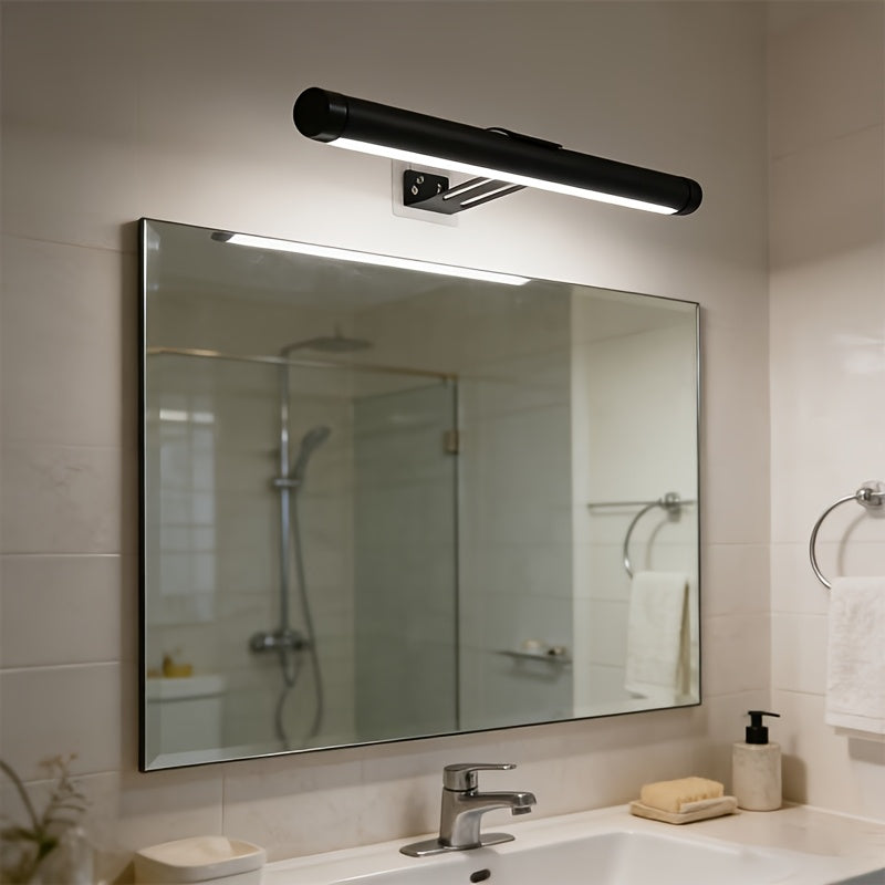 1Pcs 12.6 Inch LED Vanity Mirror Light, Rechargeable Battery, Dimmable Brightness, Sticker/Screw Mount, USB Powered, Modern Matte Finish, Ideal for Artwork Portrait Gallery Lighting