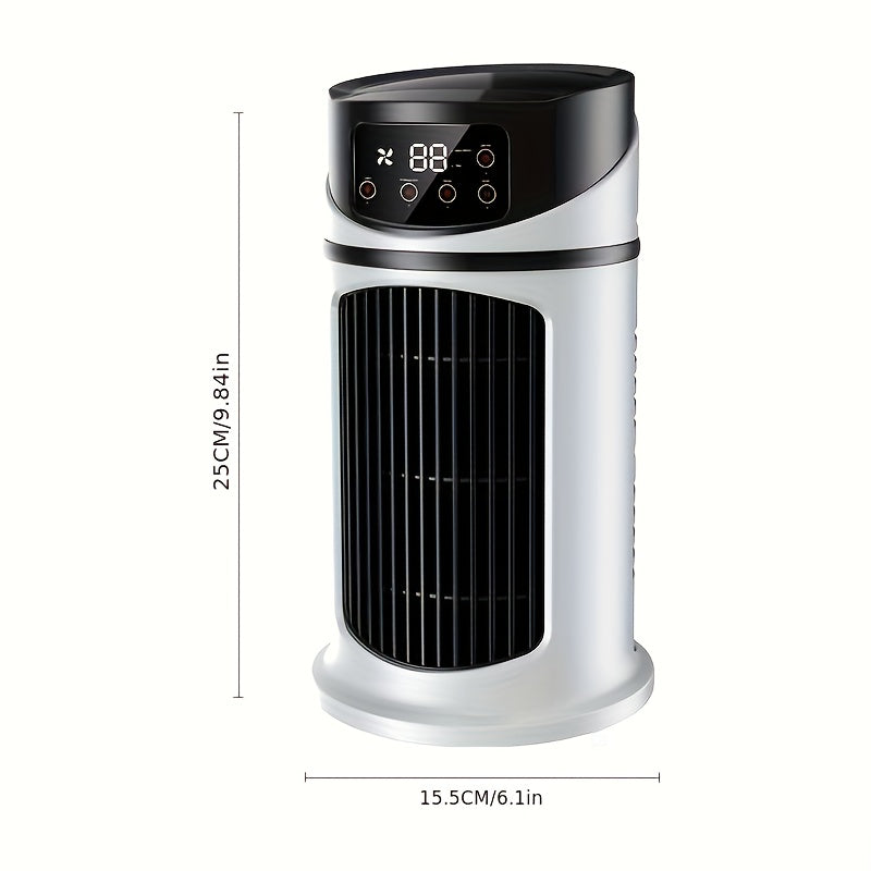 3 Second Fast Cooling 6 Speed USB Portable Air Conditioner Humidifier Fan, Ultra Quiet 25dB, 6 Hours Timer, Instant Cooling Perfect Festival Gift for Home Office Dormitory