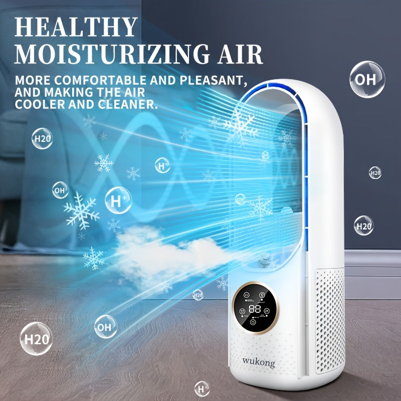 Portable Bladeless Air Conditioner Fan, Personal Evaporative Air Cooler, 6 Speed Levels Mini Cooling Fan, Desktop Cooler Fan for Room and Office